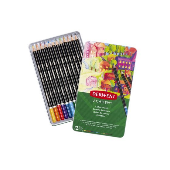 Derwent Lápices De Colores Surtidos En Caja Metálica De 12ud