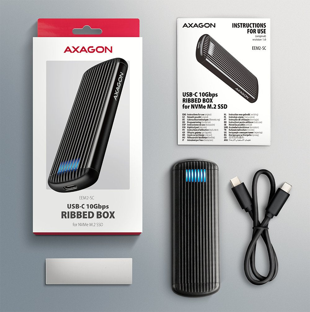 Ssd Acc Enclosure M.2 Nvme/Usb-C Eem2-Sc Axagon