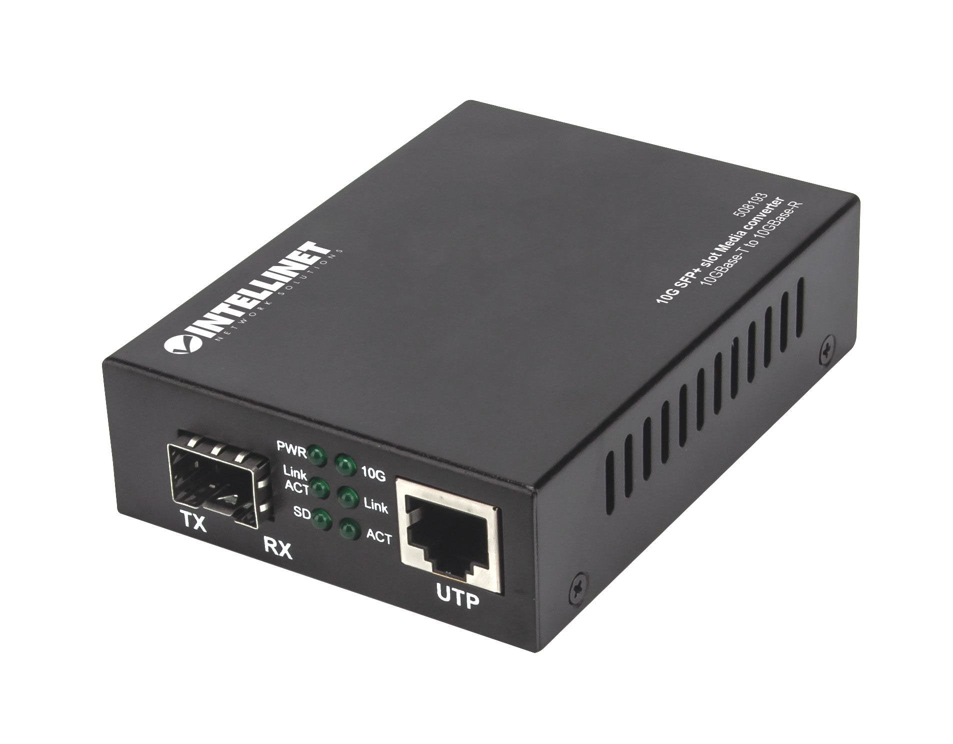 EAN 0766623508193 - Intellinet 508193 convertidor de medio 10000 Mbit/s Negro imagen 1