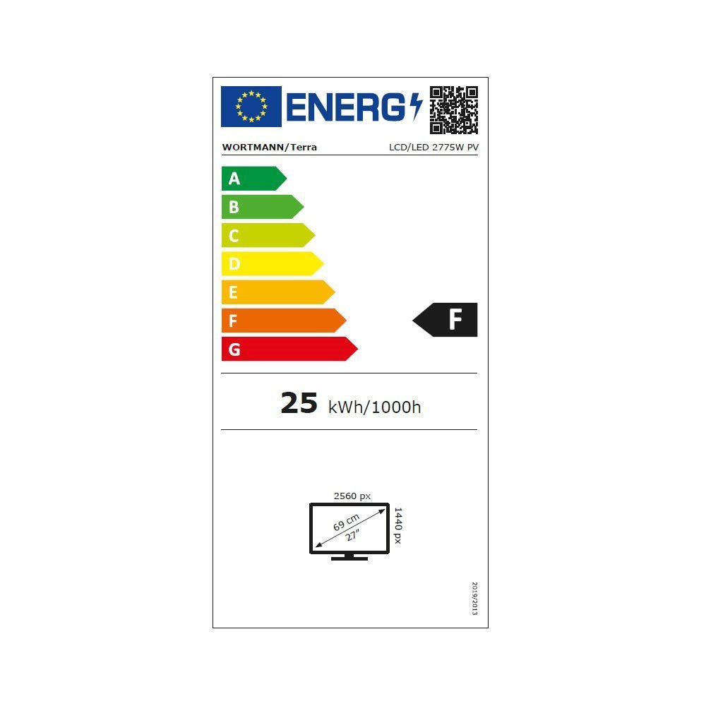 Monitor   27" (2560x1440) Terra 2775w Pv V3 16:9 Wqhd 5ms 75hz Hdmi Dp Usb-C Rj45 Speaker Negro