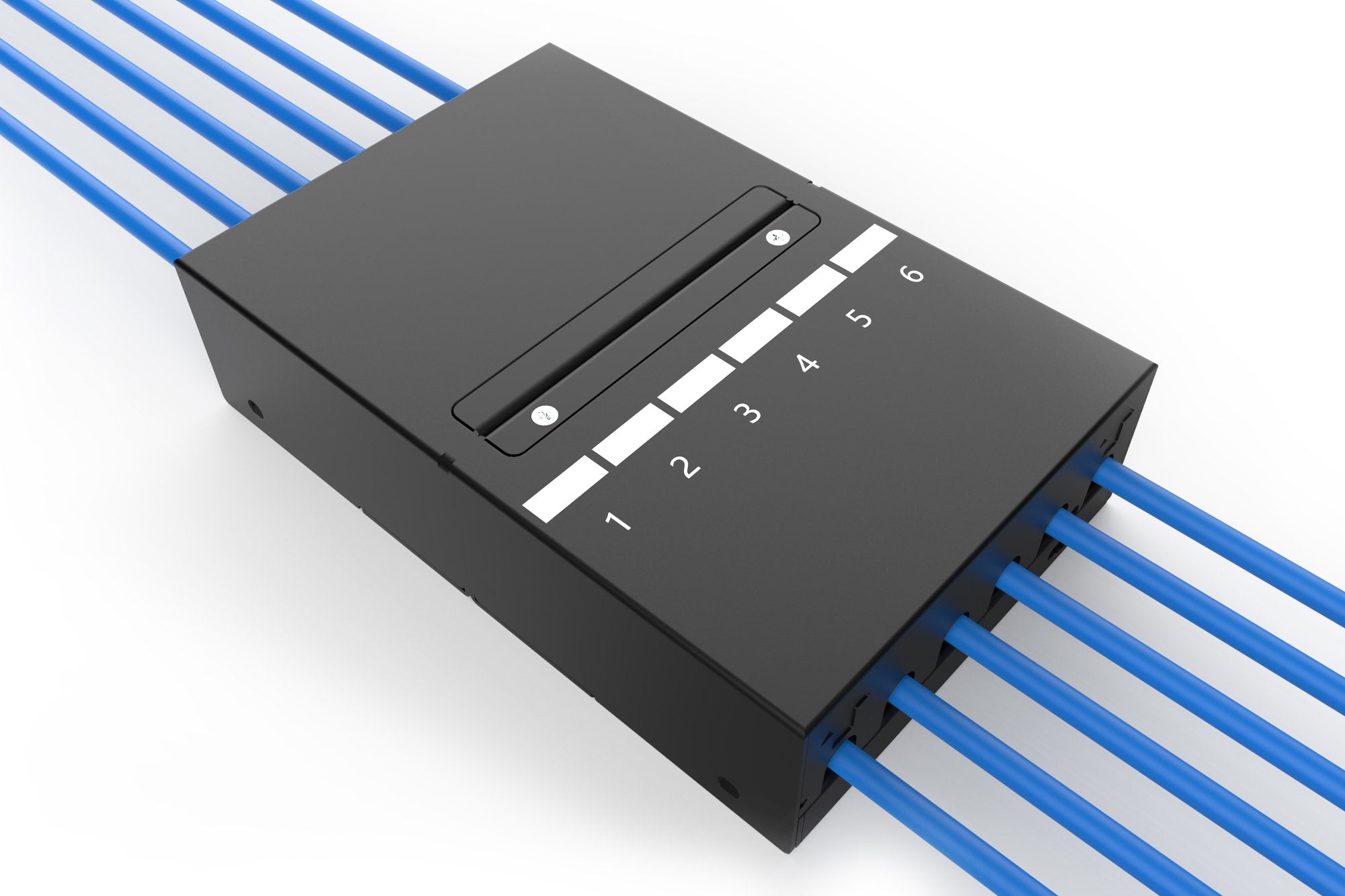 Digitus Consolidation Point Box, 6-Port Keystone Modules With Intelligent Cable Manager, Black