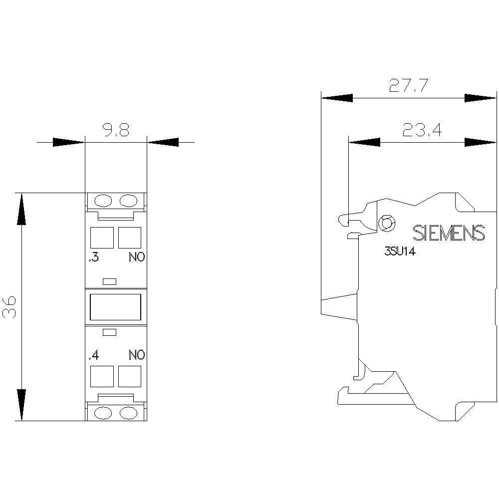 Siemens 3su14001aa103ba0 Kontaktmodul M.1 Schaltglied 1s