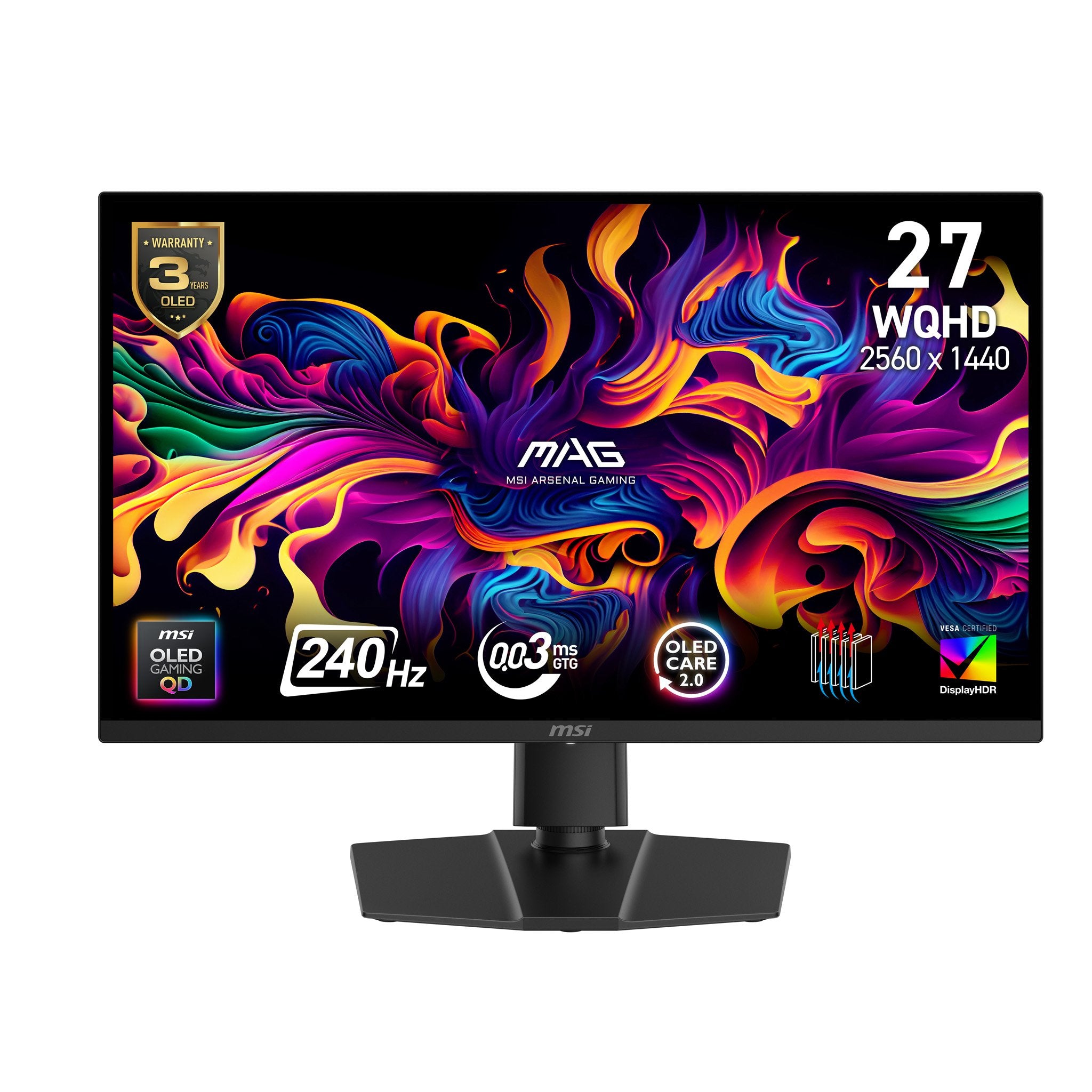 EAN 4711377286244 - MSI MAG 271QP QD-OLED X24 pantalla para PC 67,3 cm (26.5") 2560 x 1440 Pixeles Wide Quad HD Negro imagen 1