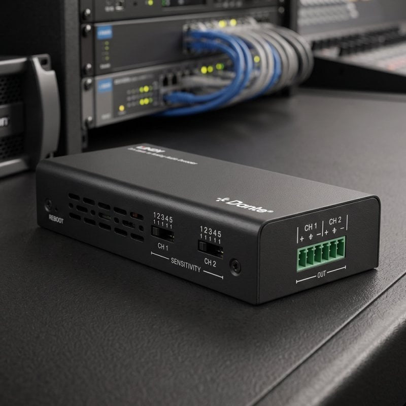 2ch Dante  To Analog Audio Decoder