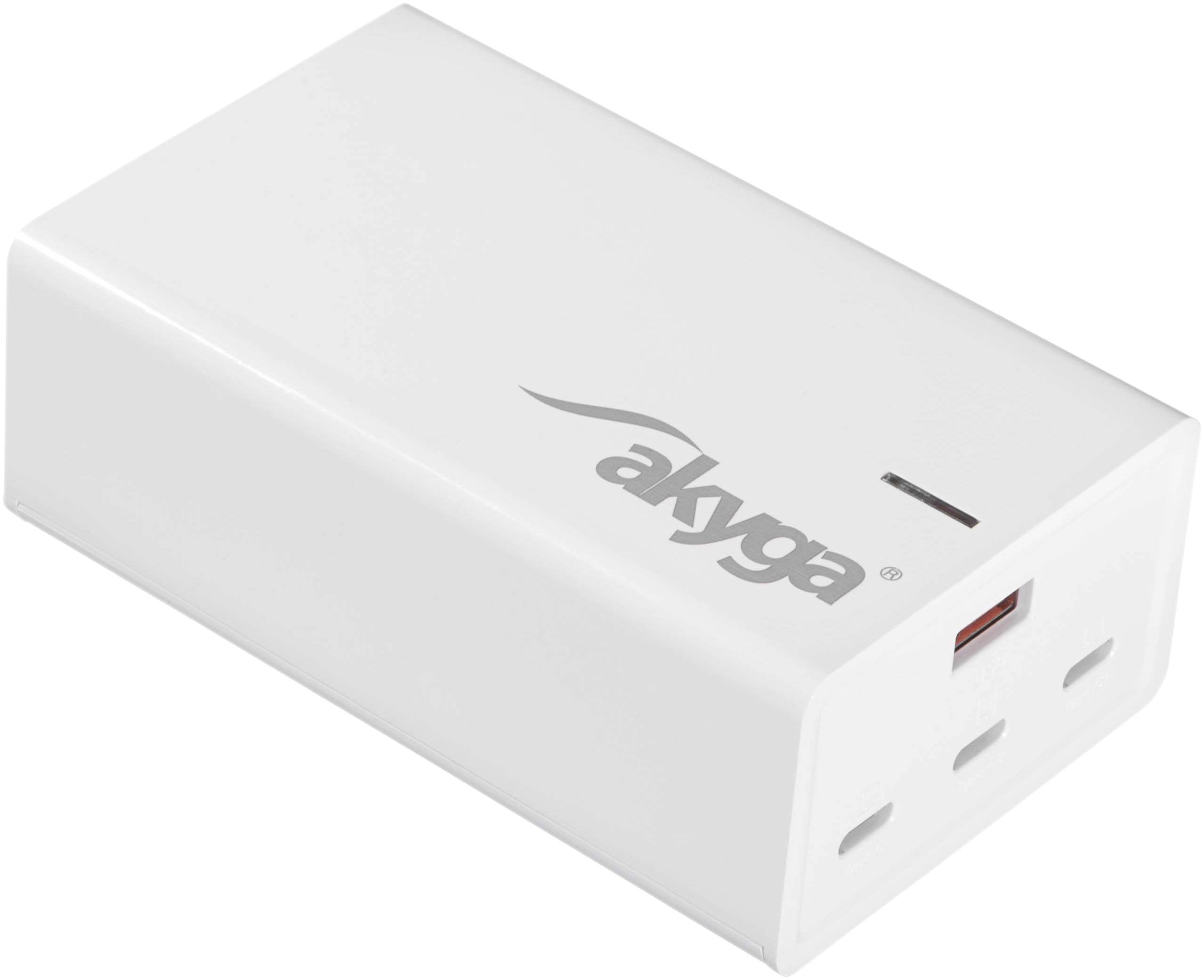 Akyga Wall Charger Ak-Ch-25 140w 3x Usb-C + Usb-A Pd Gan 5-28v 1.5-5a White