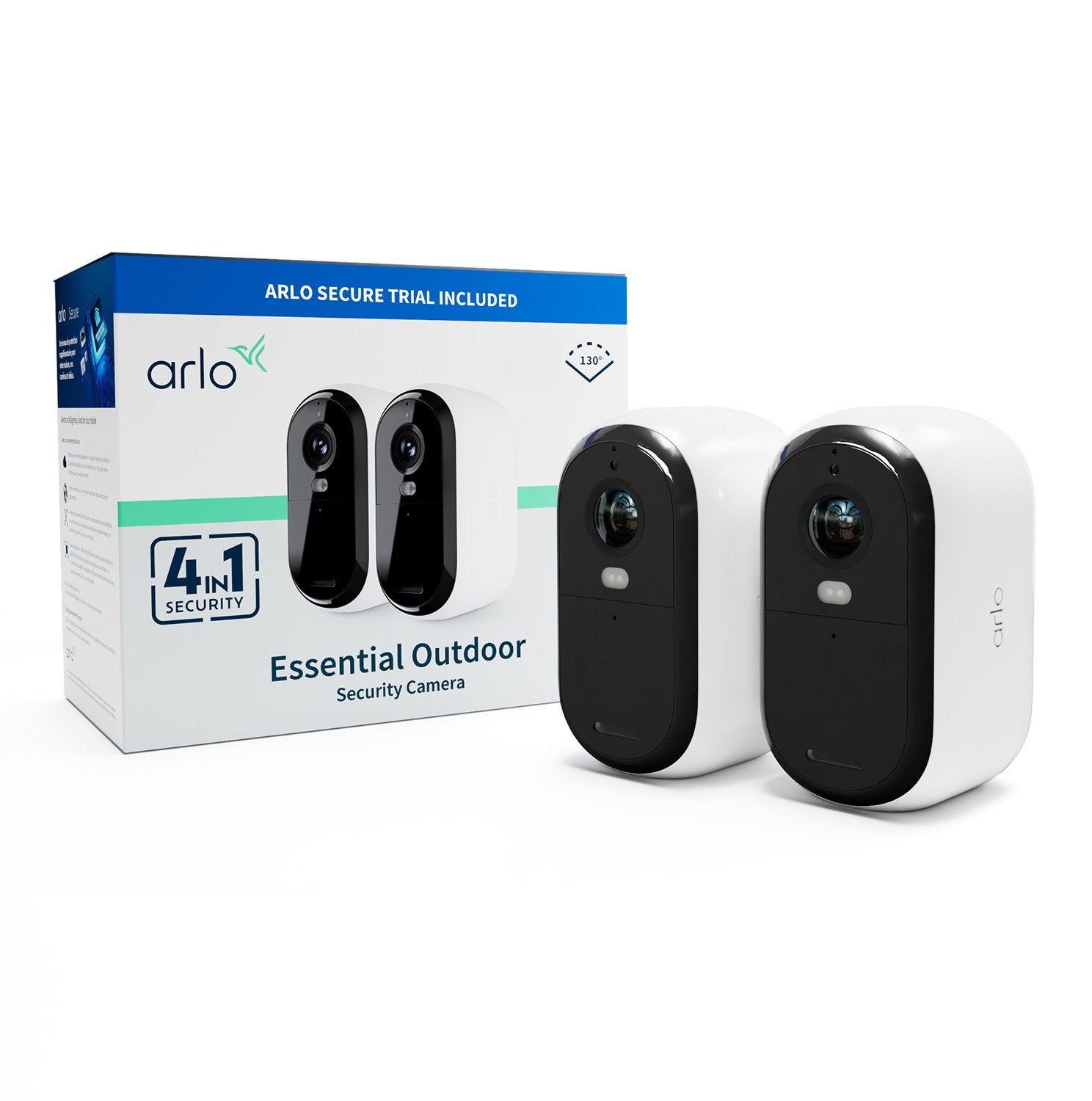 Arlo Essential 2 Fhd Outdoor Camera 2pack W 2-Wall Mount Retail Bdl