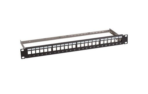 Efb Distribution Panel 19" 1u 24-Port Metal Black With 24x Keystone Slimline Cat6a