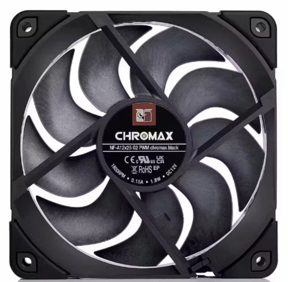 Noctua Nf-A12x25 G2 Pwm Chromax.Negro (Negro, Pwm-Anschluss, 120 Mm) Nf-A12x25 G2 Pwm Chromax.Negro