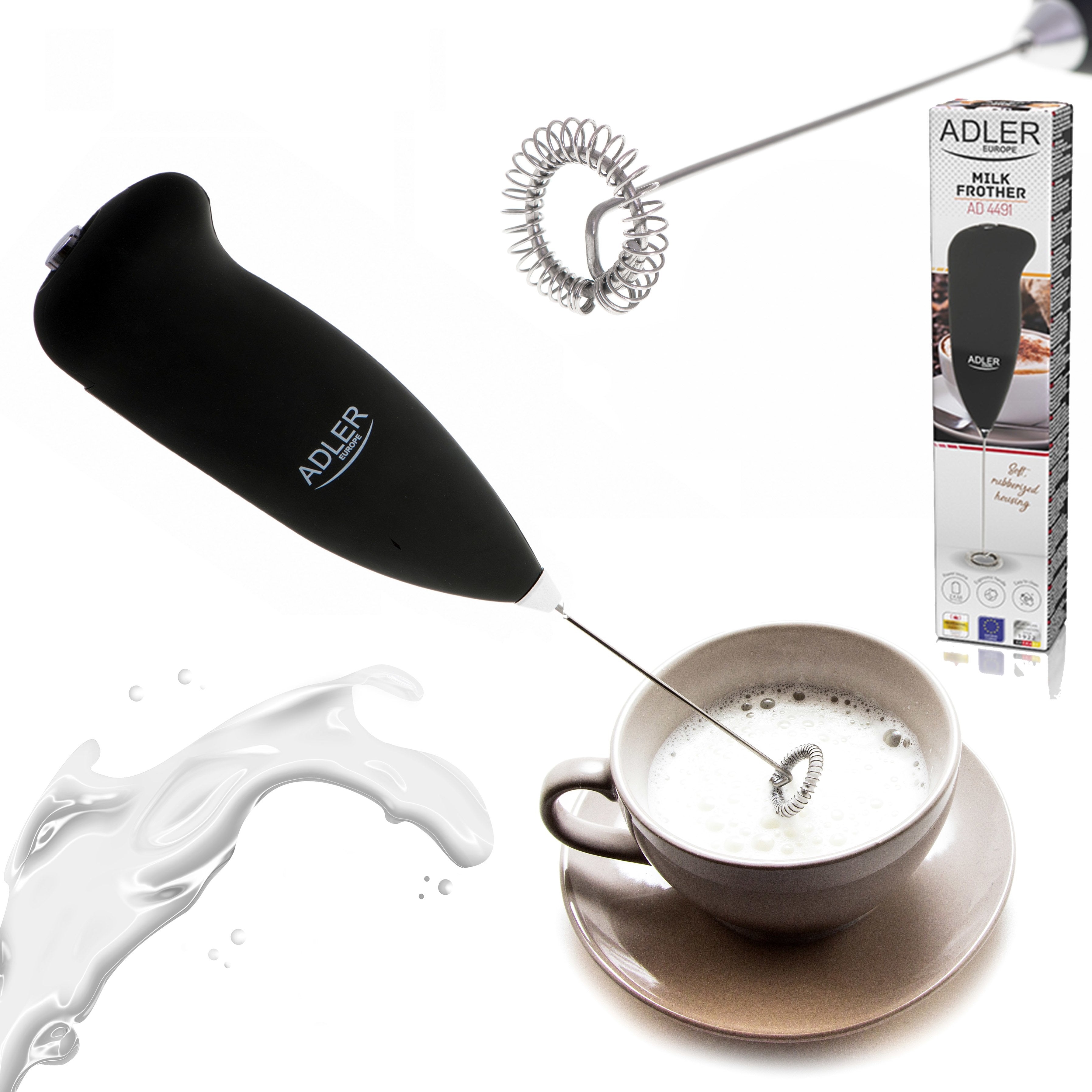 EAN 5903887801034 - Adler AD 4491 espumador o calentador de leche Handheld electric milk frother Negro imagen 6