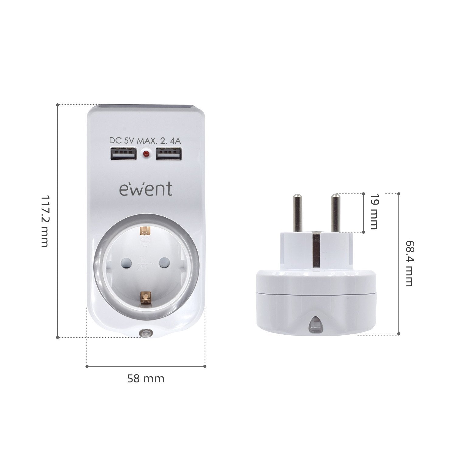 Ewent Cargador Usb 4en1 2.4a