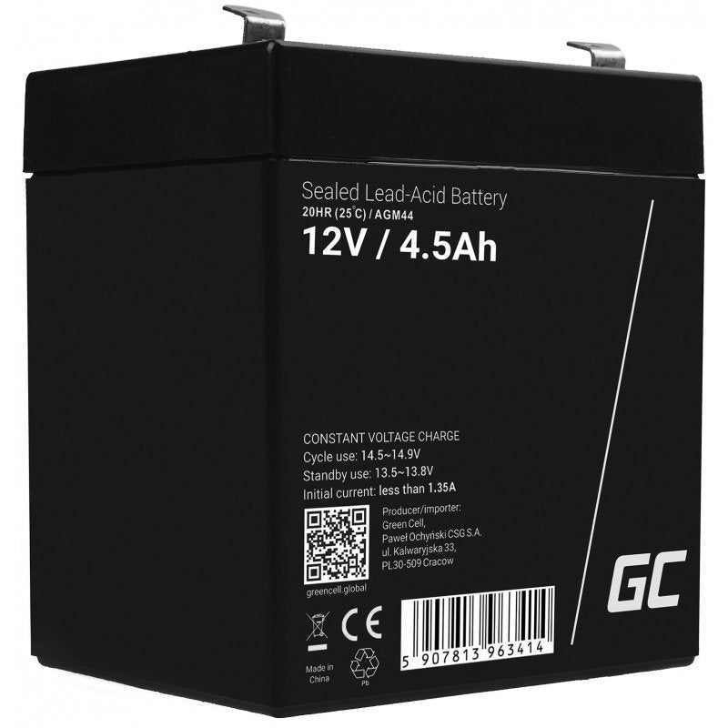 Green Cell Batería Agm Vrla 12v 4.5ah