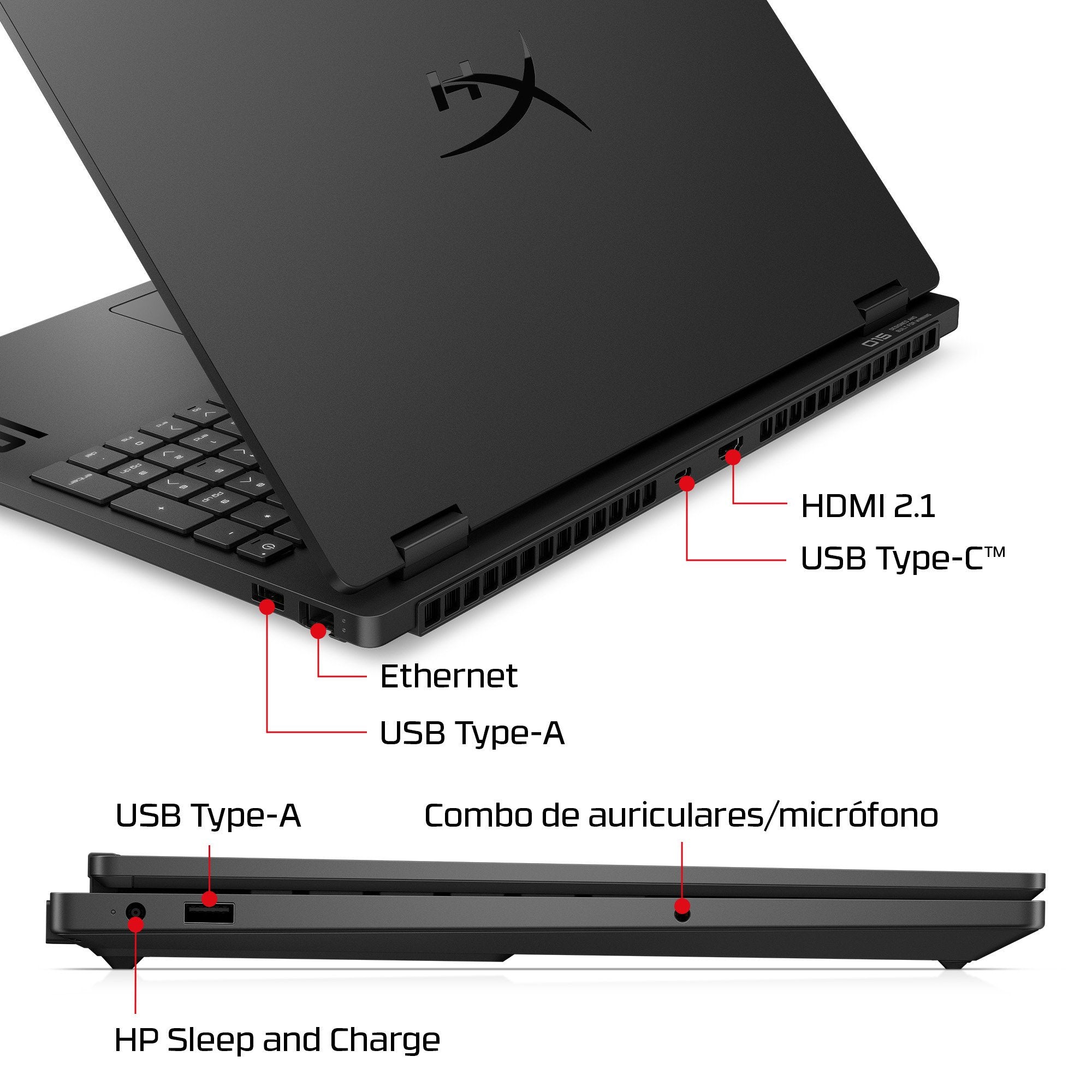 Portátil Hp Hyperx Omen 15-Gb0005ns 15.3" Amd Ryzen 7 260 24gb 1tb Ssd Rtx 5060 Freedos + Regalo