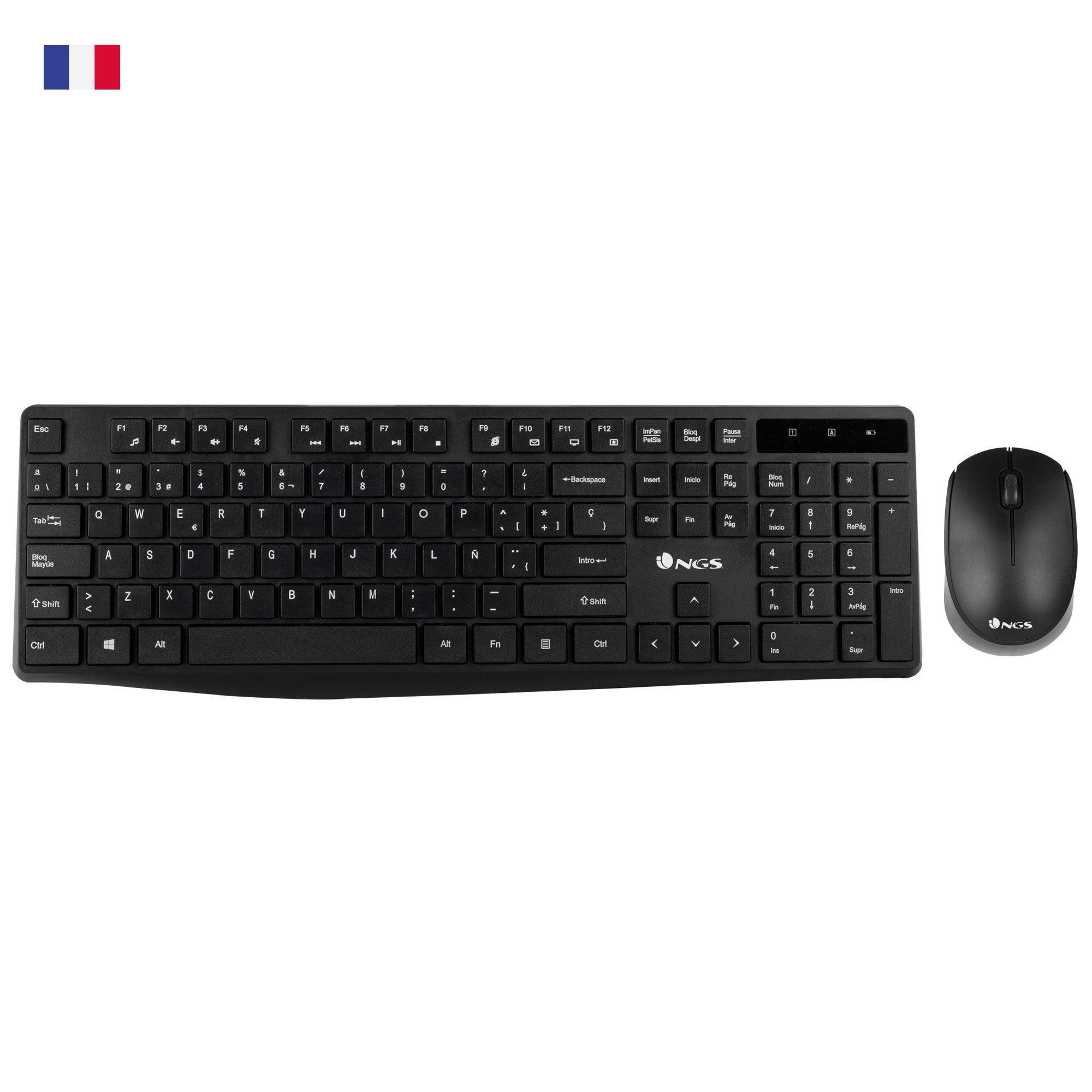 EAN 8435430618341 - NGS Allure Kit, AZERTY, FR teclado Ratón incluido Universal RF inalámbrico Francés Negro imagen 1