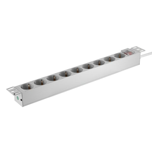 9er Regleta De Enchufes 19" Pdu Con Interruptor Logilink Gris Claro