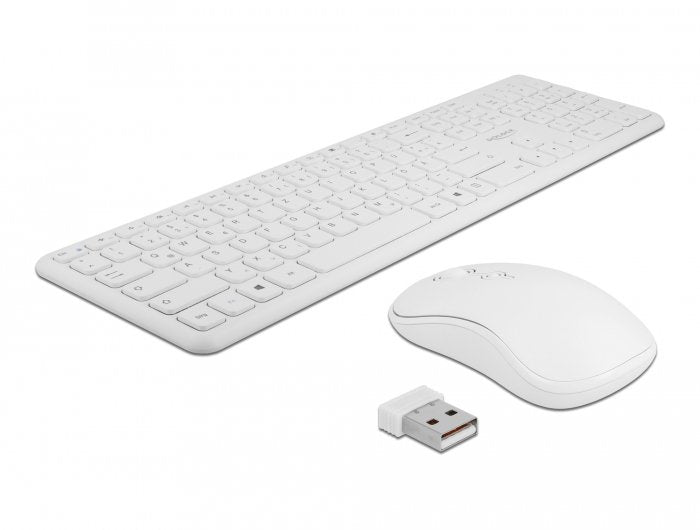 Delock Usb Tastatur Y Raton Set 2,4 Ghz Kabellos Blanco