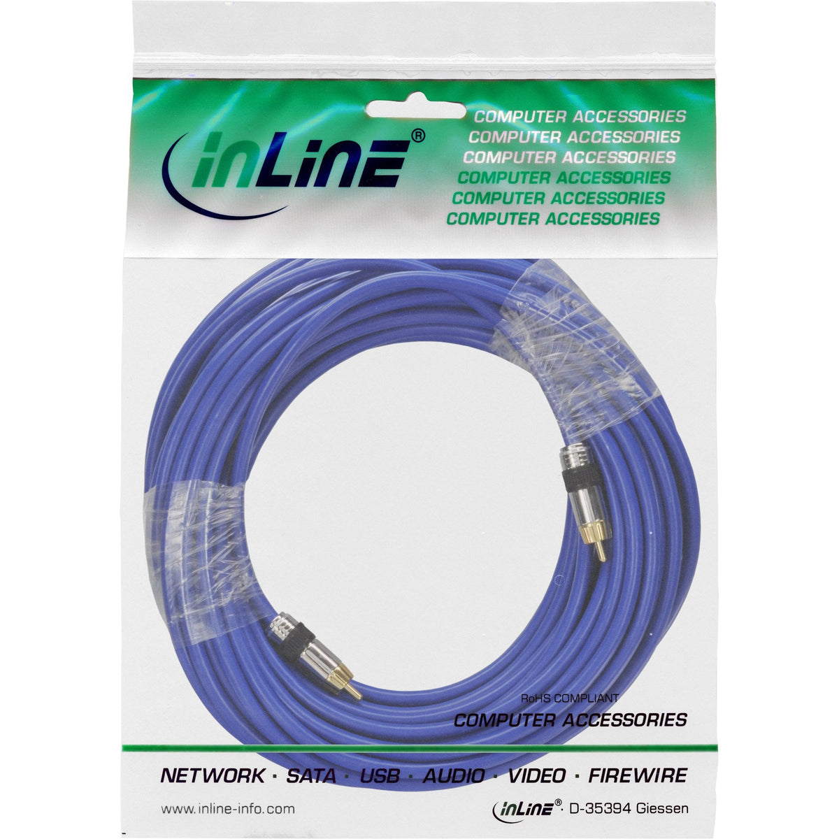 Cable De Audio Inline Premium Rca 1x Rca Macho A Macho 7m