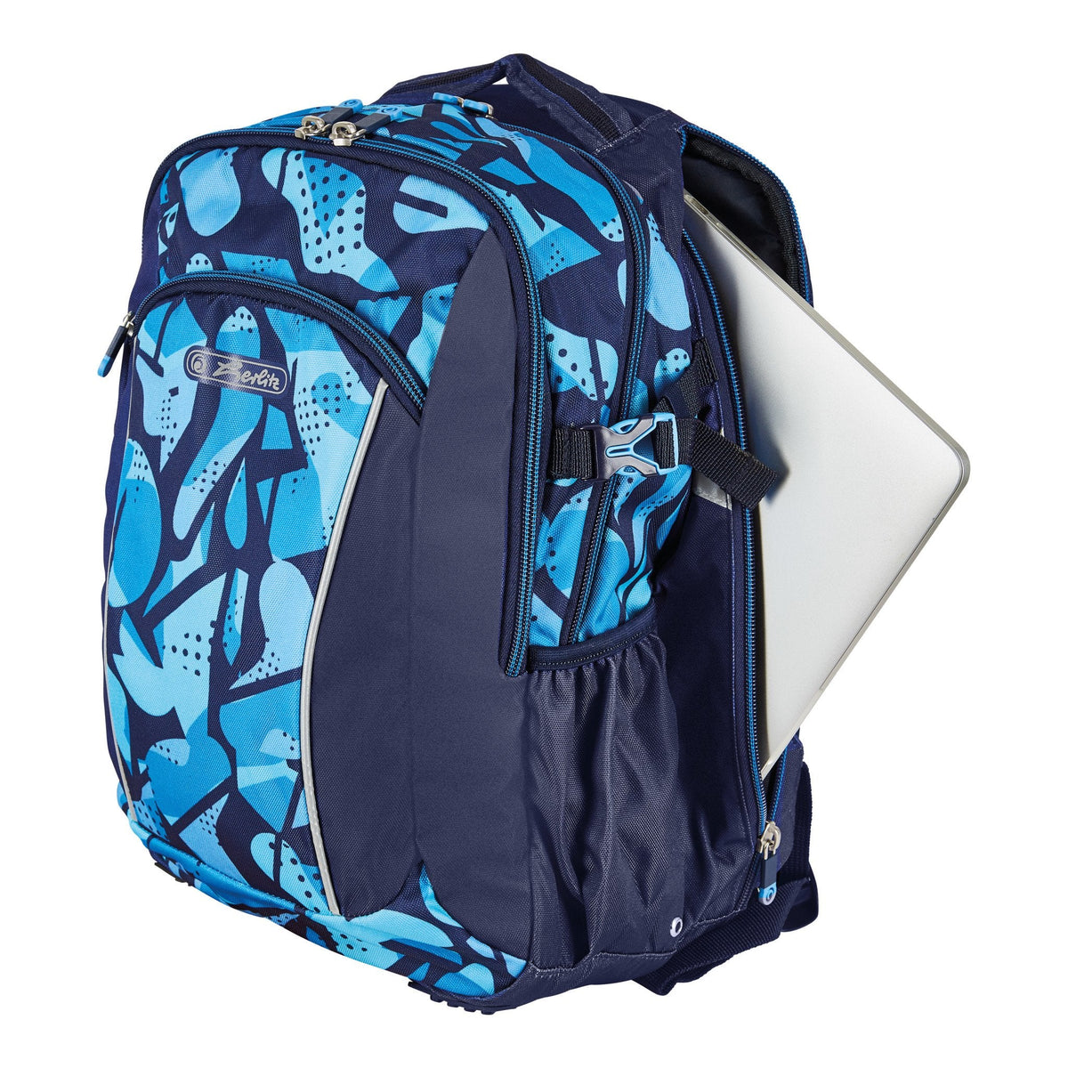 Herlitz Ultimate Camoblue Mochila Escolar Azul, Marina Poliéster