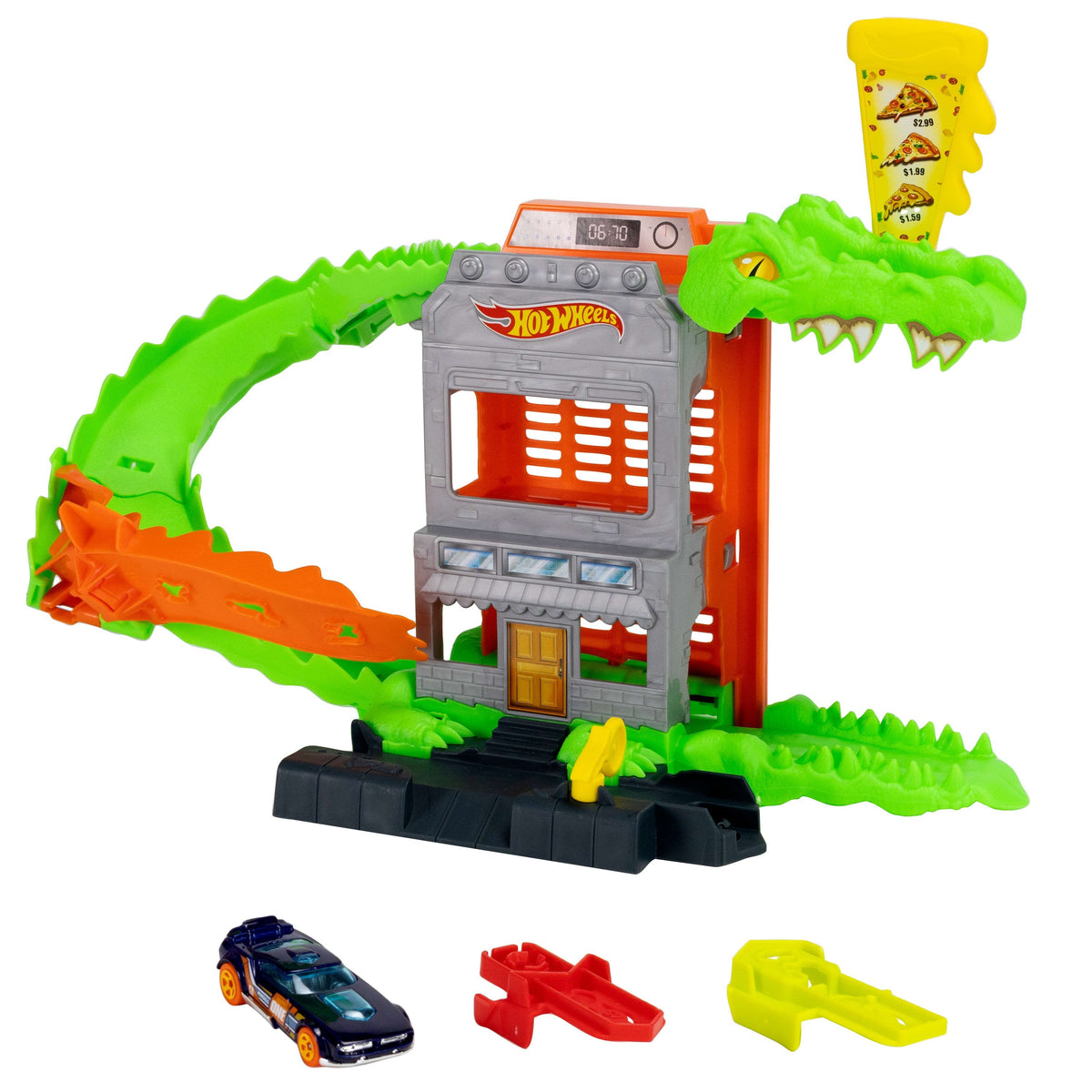 Pista Coches Ataque De Cocodrilo Hot Wheels City