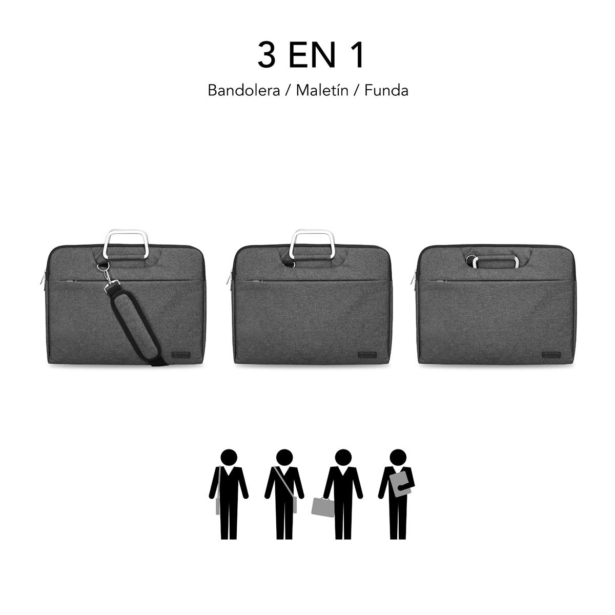 EAN 8436586741341 - SUBBLIM SUB-LS-1BS0101 maletines para portátil 39,6 cm (15.6") Gris imagen 5