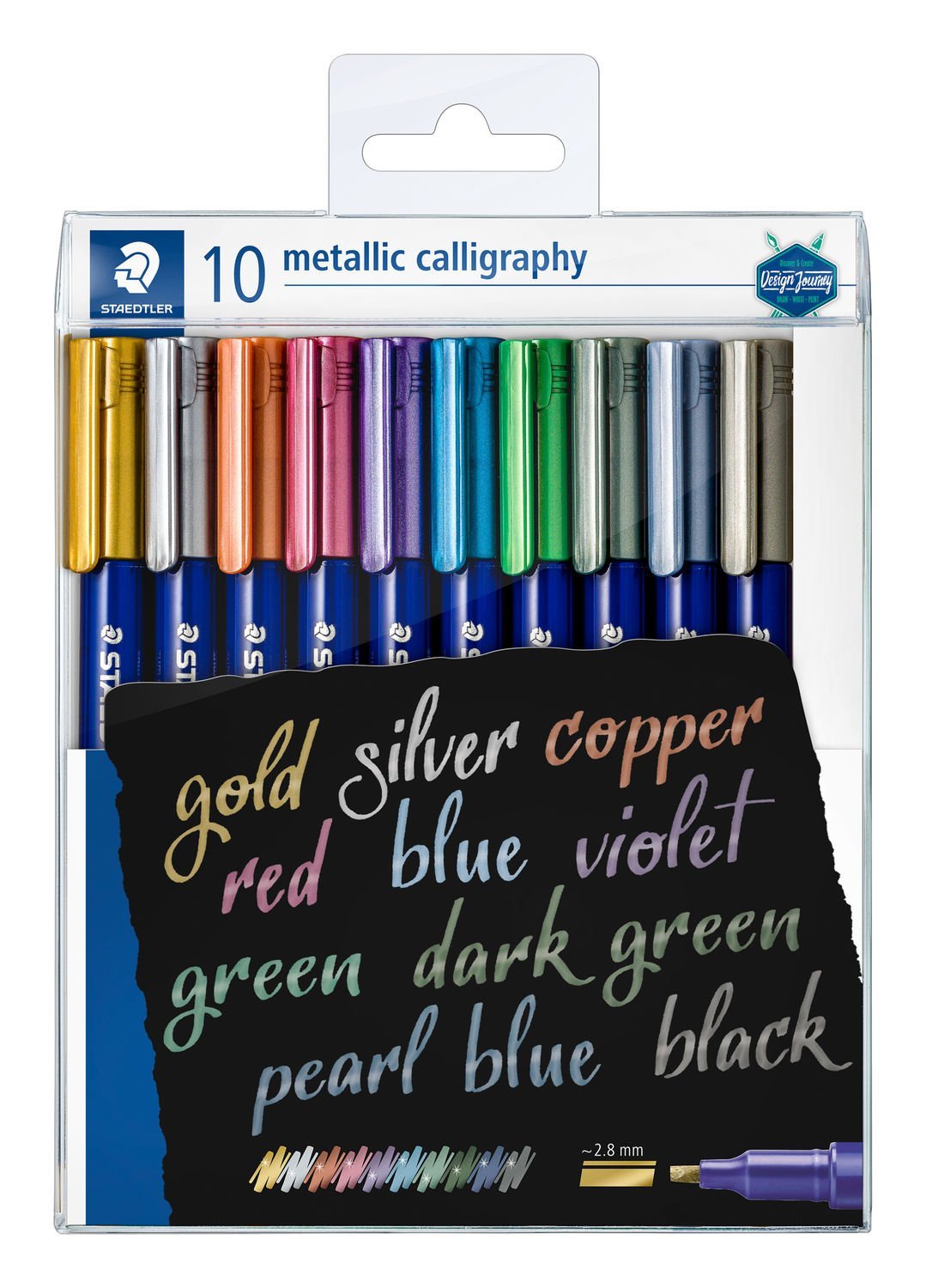 Staedtler Rotulador Caligrafía Metálica 10 Piezas En Una Caja, 2,8 Mm