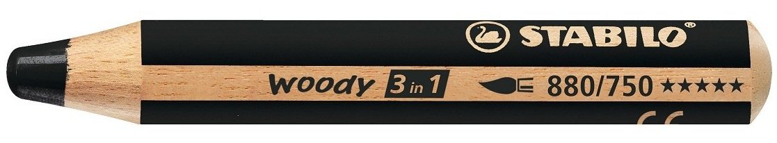 Stabilo Lápices De Colores Woody 3 En 1 Estuche De 5 Negro