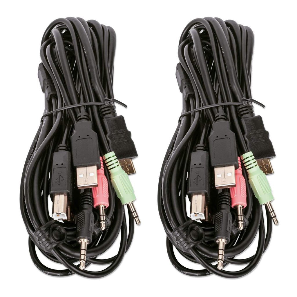 Conmutador Kvm Manhattan 2 Puertos Monitor Dual Hdmi 4k@30hz