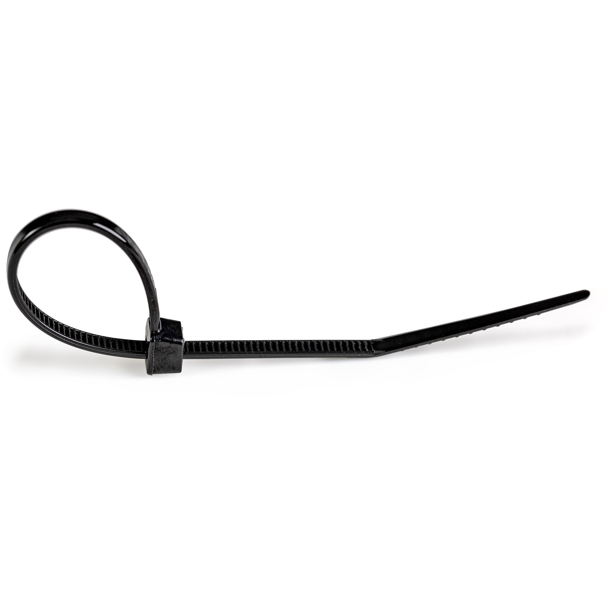 Startech.Com Bridas De 10cm Para Cables - 2 Mm De Ancho, 22 Mm De Diámetro, Soportan 8 Kg De Tensión, De Nylon, Cierre Automático Y Punta Curva, 94v-2/Ul, Paquete De 100 - Negras