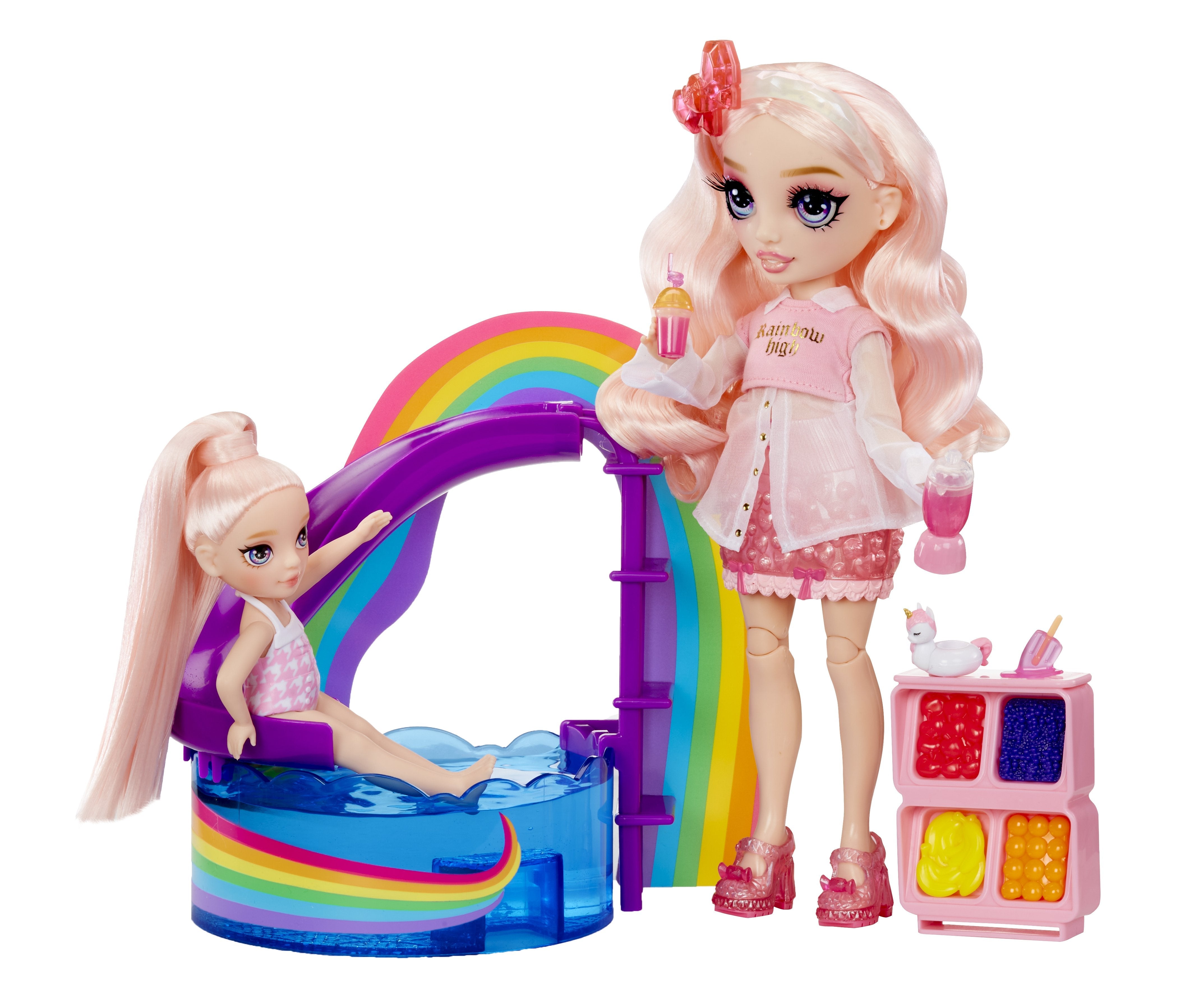 Mga Entertainment Rainbow High Little - Día De La Piscina Con Juego De Rubores, Personaje 522249-Euc