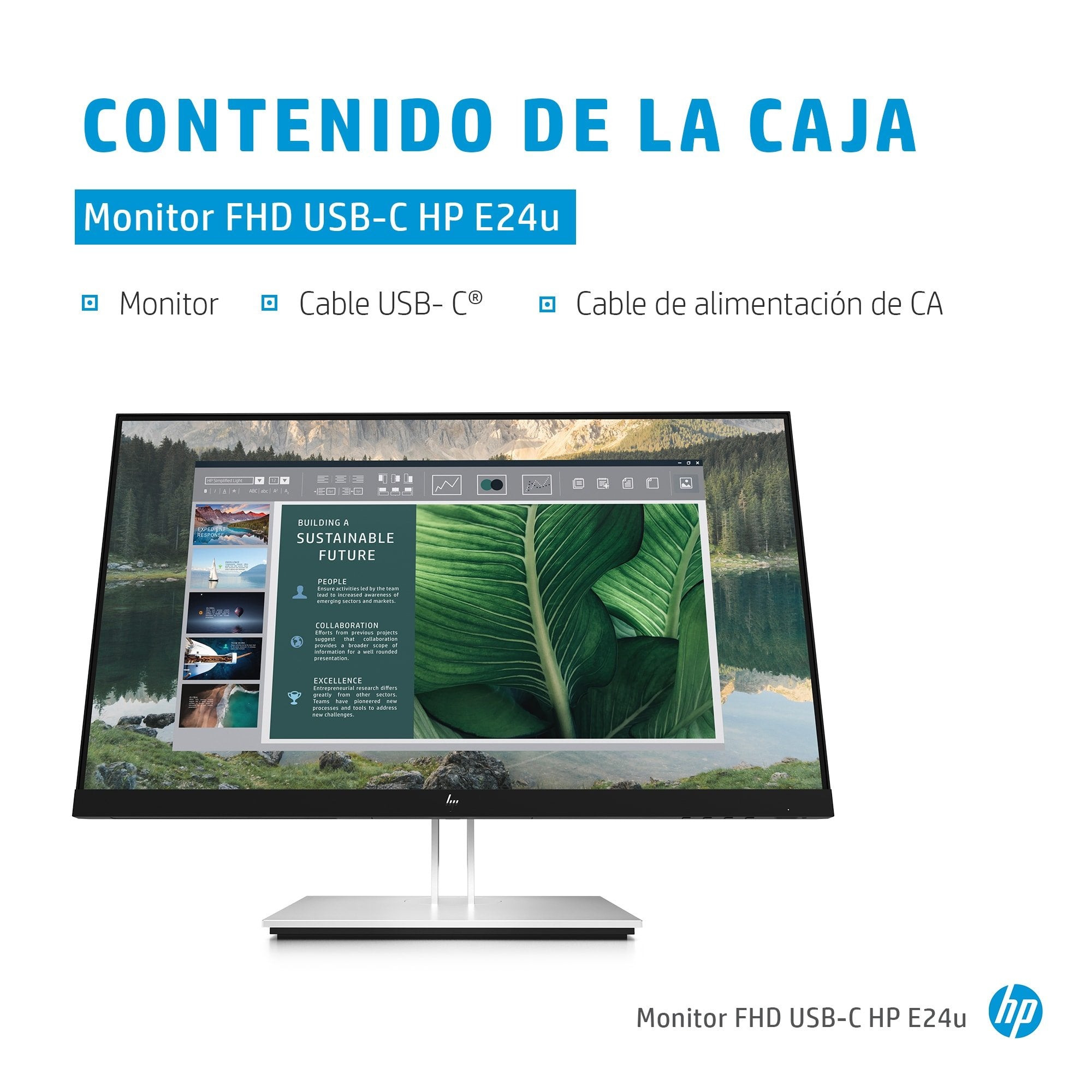 Monitor Hp E24u G4 23.8" Ips Fhd 16:9 1000:1 250cd/M2 5ms Hdmi Dp Usb-C Usb Hub