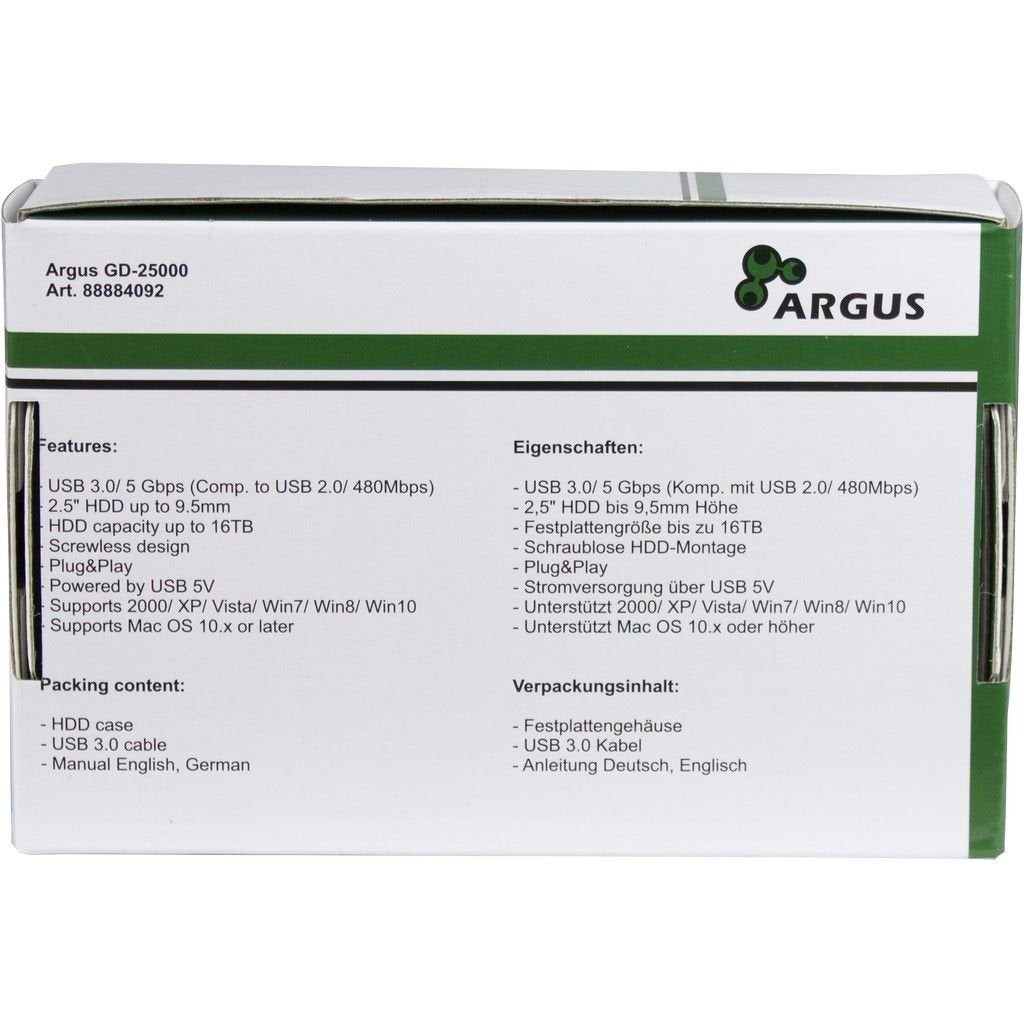Caja Externa Inter-Tech Hdd 3.0 "Argus Gd-25000 Transparente