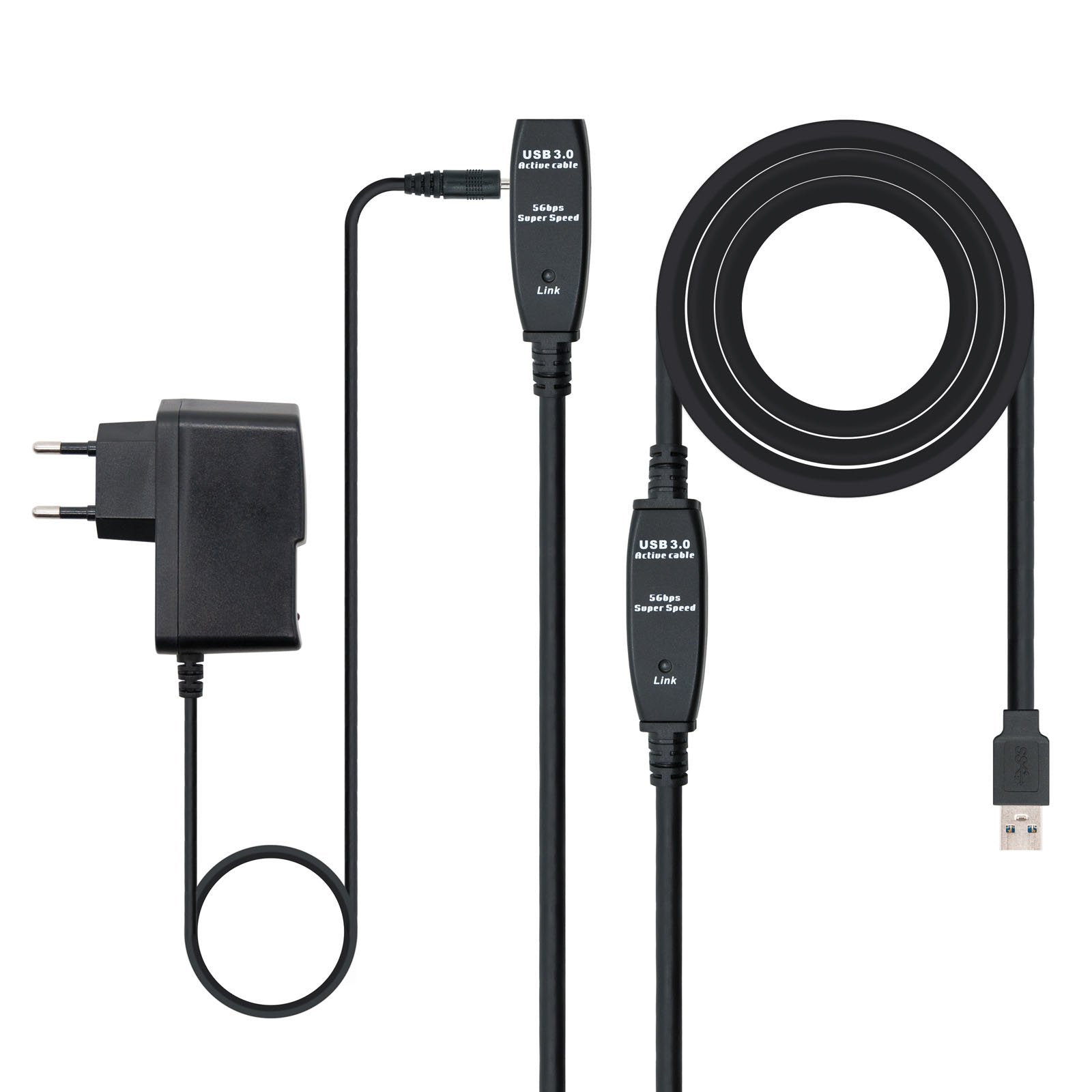 Nanocable Cable Prolongador Con Amplificador Usb-A 3.0 Macho A Usb-A Hembra 10m