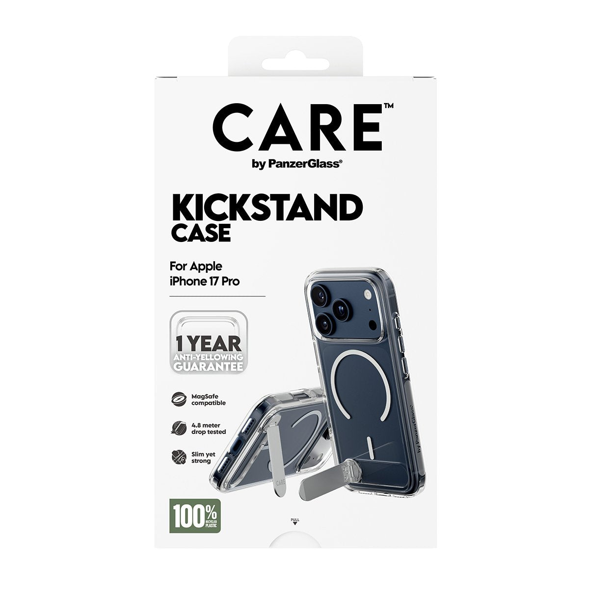 Panzerglass Care By ® Kickstand Case Transparente M. Magsafe Iphone 18 Pro  17 Pro, Cover, Apple, Apple - Iphone 17 Pro, Apple - Iphone 18 Pro, Transparente
