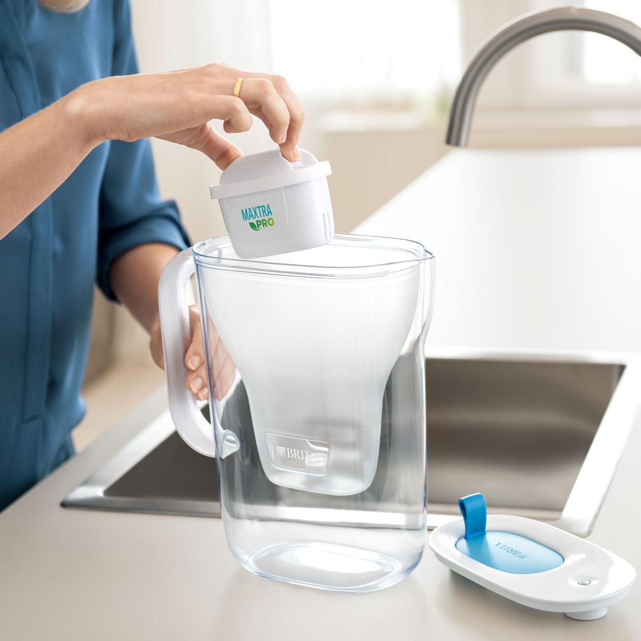 Brita Style Eco 1051367 Filtro De Agua Botella Con Filtro De Agua 2,4 L Verde, Transparente