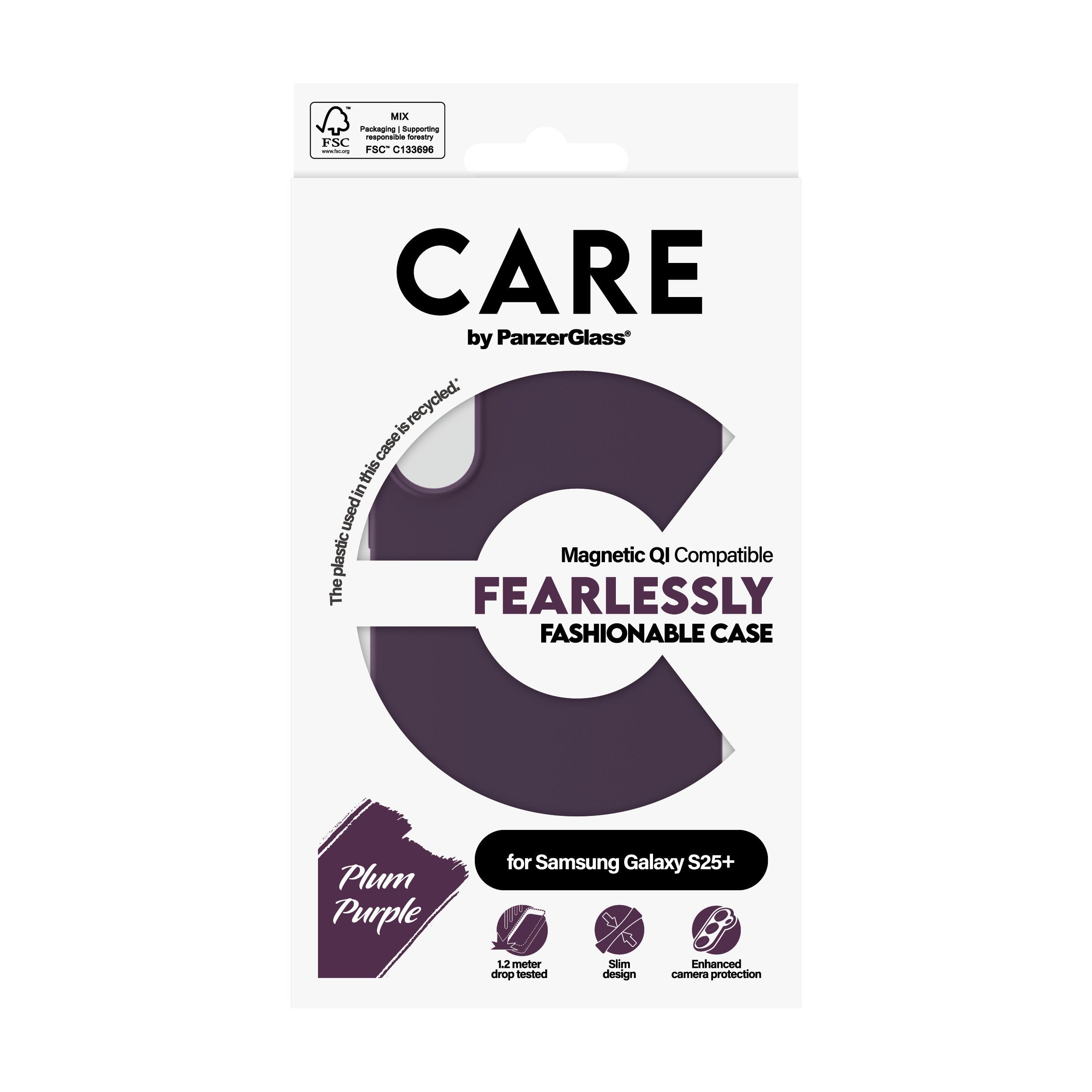EAN 5715685016578 - PanzerGlass CARE™ by ® Case Plum Purple w. Qi Compatible Samsung Galaxy S25+ funda para teléfono móvil Pú imagen 3