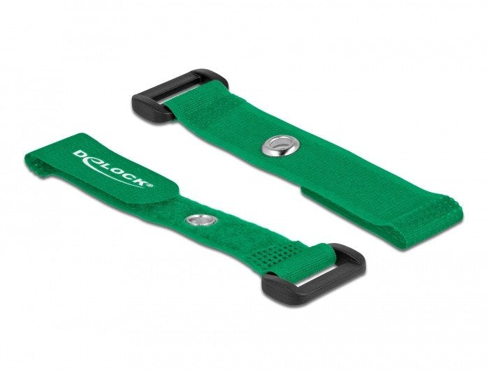 Delock Klett-Cablebinder Mit Schlaufe Und Befestigungsöse L 150 X B 20 Mm Grün 5 Stück