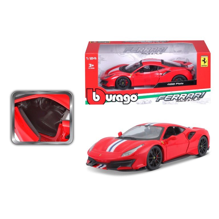 EAN 4893993260263 - BBURAGO Ferrari 488 Pista Modelo a escala de coche superdeportivo Previamente montado 1:24 imagen 3