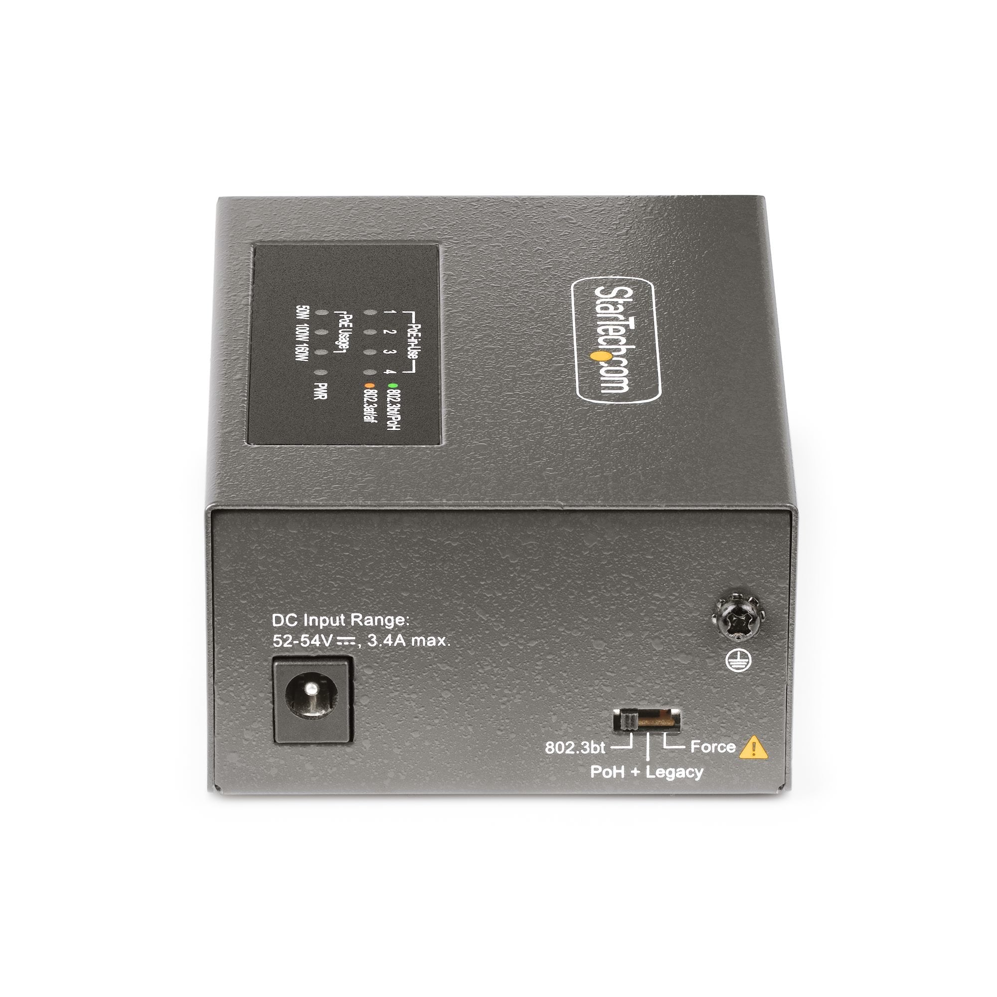 Startech.Com Switch Poe / Poe+ / Poe++ 802.3af/802.3at/802.3bt De 4 Puertos - 95w - 160w De Capacidad De Potencia - Inyector Power Over Ethernet 5g [Nbase-T] - Sin Gestionar - Para Carril Din / Pared