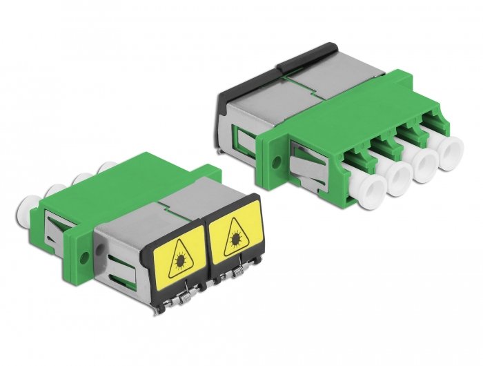 Lwl Kupplung Mit Laserschutzklappe Lc Quad Buchse Zu Lc Quad Buchse Singlemode Grün