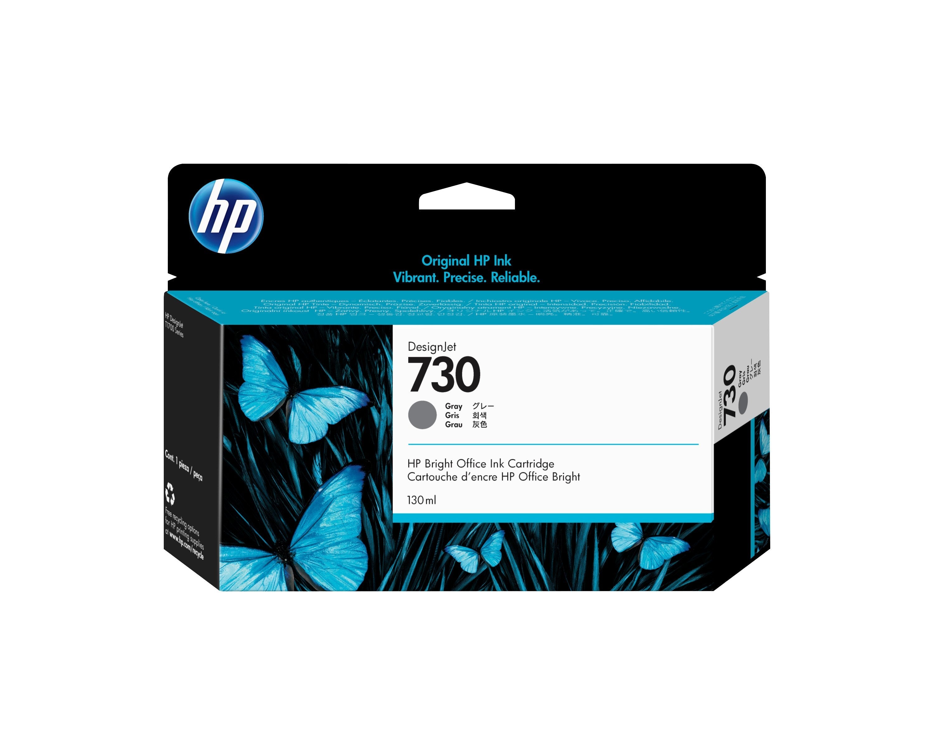 EAN 0190781726975 - HP 730 130-ml Gray DesignJet Ink Cartridge cartucho de tinta 1 pieza(s) Original Rendimiento estándar imagen 1