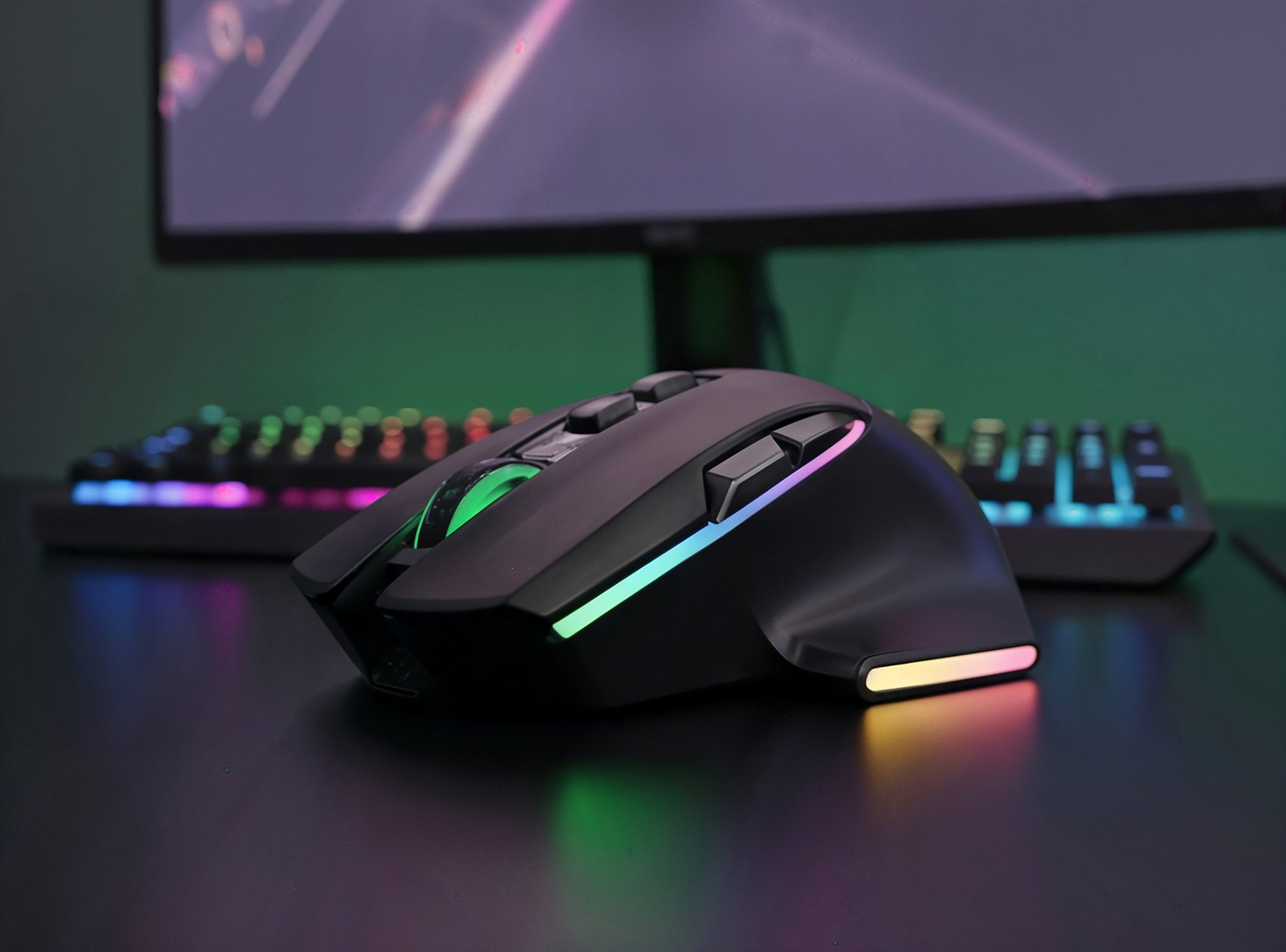 Mouse Mars Gaming Wireless Y Bluetooth Mmw-Vector Tri-Mode 2.4g Ghz Bt 5.4 Usb-C 7 Botones 12000 Dpi