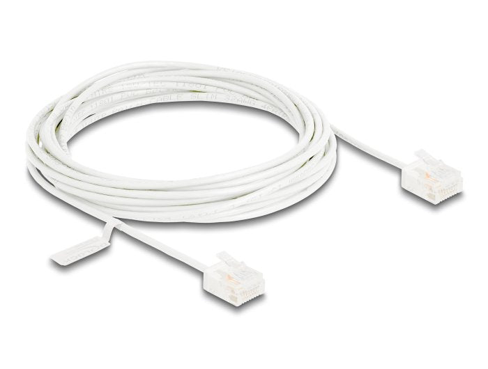 Delock Rj45 Cable De Red Cat.6 Utp Ultra Slim 5 M Blanco Con Kurzen Machon