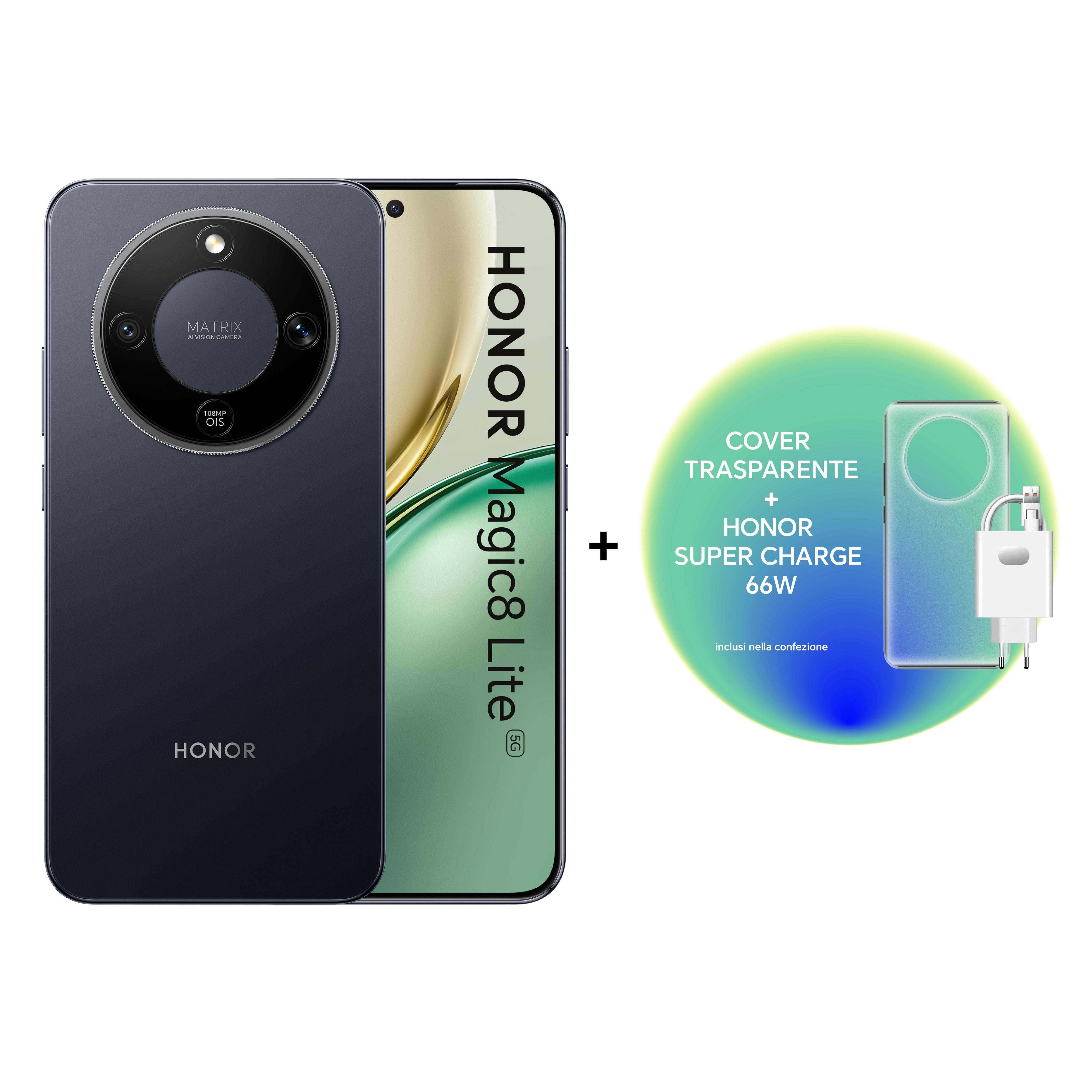 Honor Magic 8 Lite 8+512gb 6.79" 5g Black + X7 Lite + Tpu Case Ita