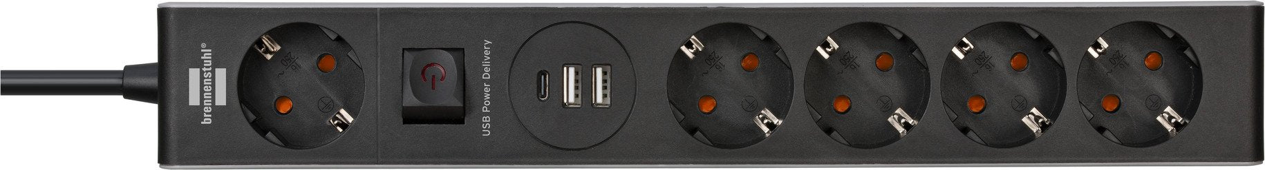 Regleta Brennenstuhl 1159780615 Base Múltiple 1,5 M 5 Salidas Ac Interior Negro, Gris
