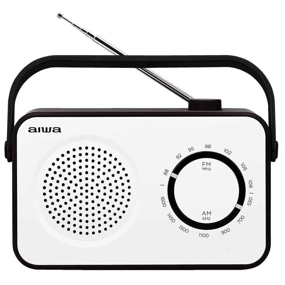 Radio Portatil Aiwa R-190bw Blanco Am/Fm/Altavoz 3 /Aux In/Asa/Antena Telescopica R-190bw