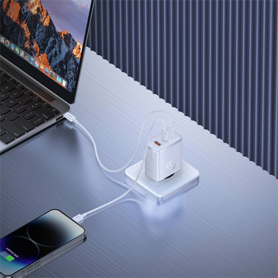 Ladowarka Sieciowa Baseus Os-Cube Pro 2xusb-C + Usb, 65w (Biala)