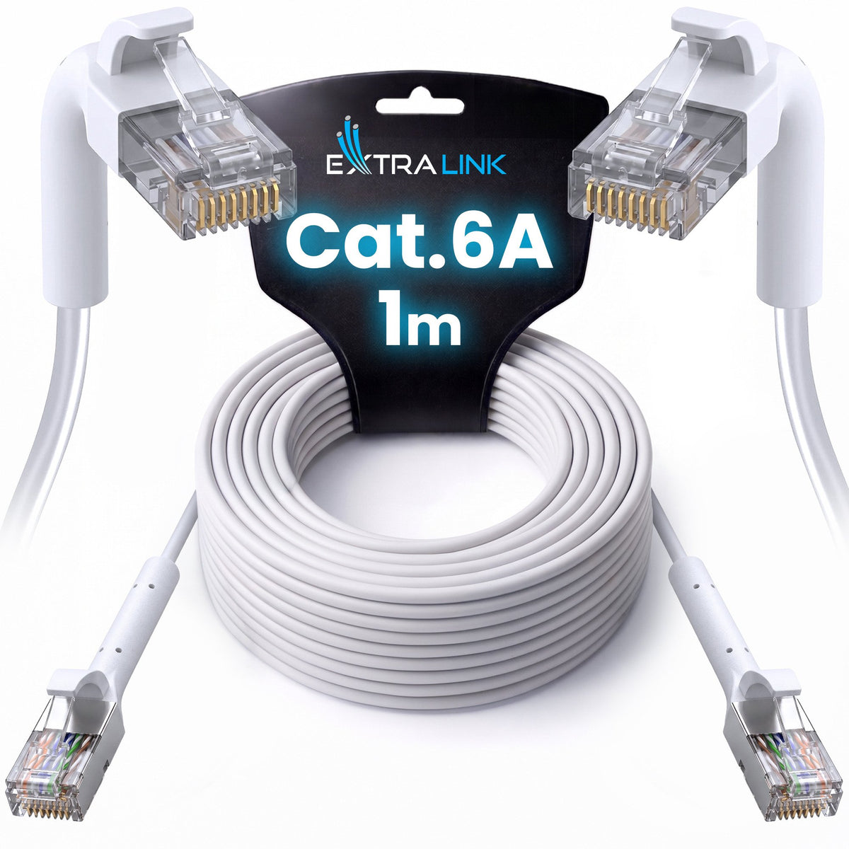 EAN 5906168638978 - Extralink Kat.6A U/FTP 1m 1Gbps Biały | Patchcord LAN | Miedź Kabel sieciowy skrętka, łamana końcówka (EX imagen 4
