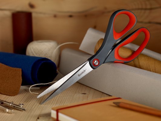 Scotch Tijeras De Precision 20cm - Acero Inoxidable - Corte Preciso - Mango Ergonomico - Negro/Rojo