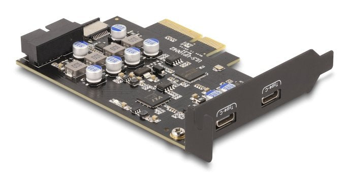 Delock 90345 Tarjeta Pci Express X4 A 2 X Usb Type-C Externo + 1 X Usb 10 Gbps Type-E Key A Interno Y 1 X 19 Pines Usb Cabezal De Pin Macho - Factor De Forma De Perfil Bajo