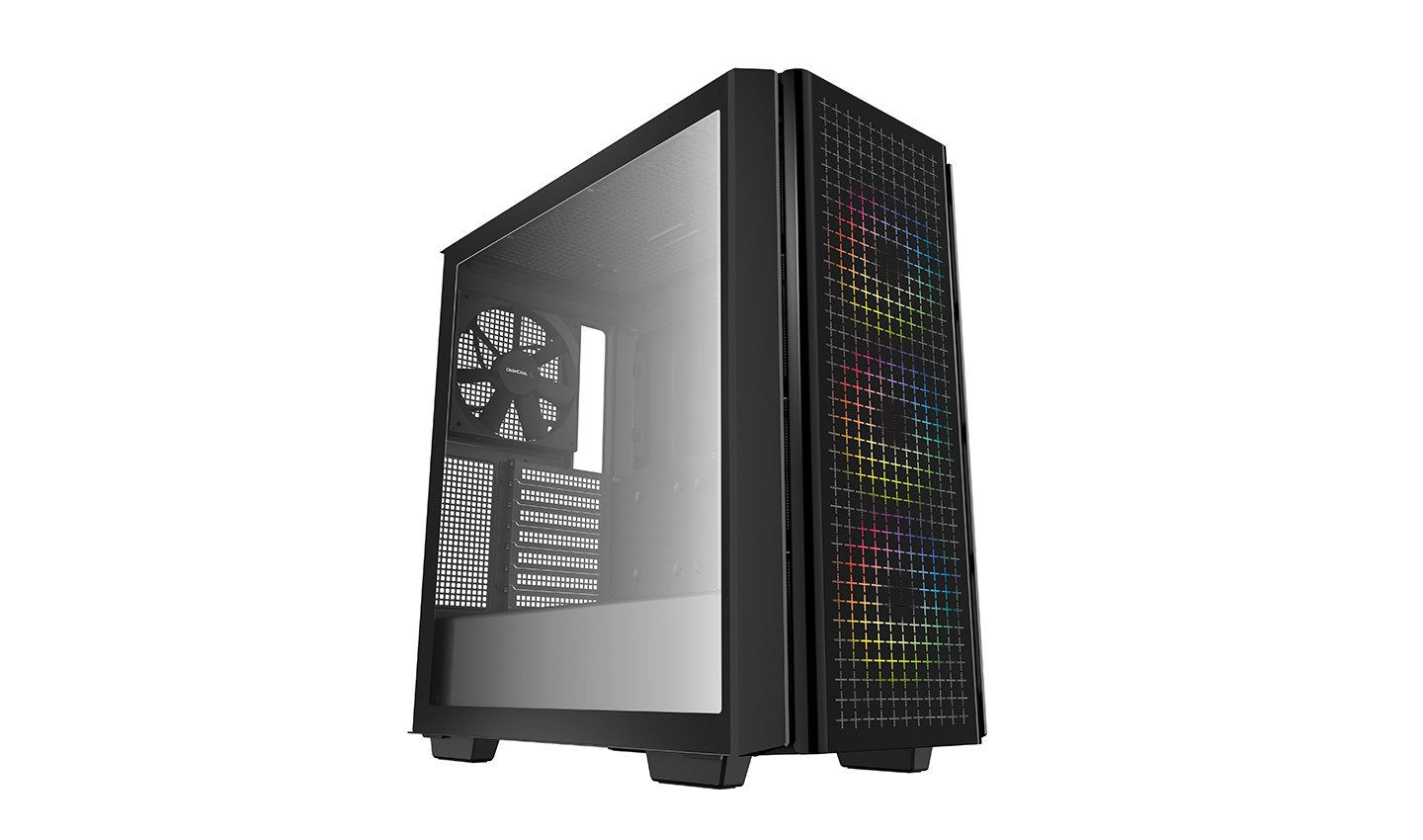 Caja Pc Deepcool E-Atx Cg540 Rgb 4f Black Tempered Glass Bahias 2x3.5, 2x2.5/Audio In/Out/2xusb3.0