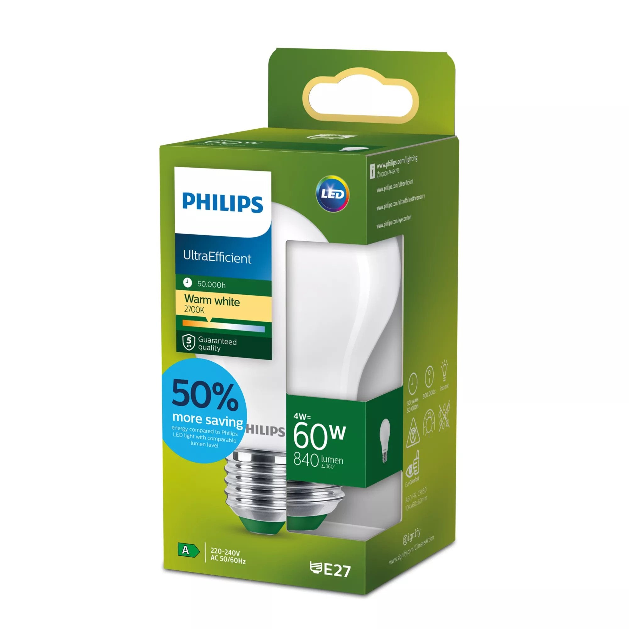 EAN 8720169187696 - Philips 8720169187696 lámpara LED Blanco cálido 2700 K 4 W A imagen 2